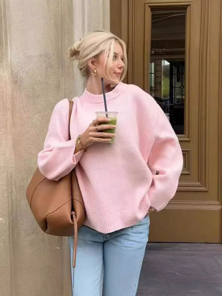Relaxed Fit Soft Knit Pullover Sweater
