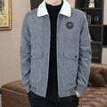 Men's Jacket – Corduroy with Sherpa Lining – Relaxed Fit – Zipper – Ribbed Edges