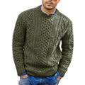 Men's Pullover Sweater – Slim Fit – Cable Knit – Soft Knit – Ribbed Edge – Casual Look