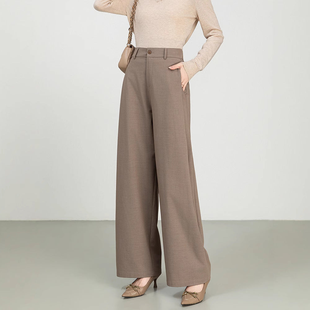 Damebukser – Høj Talje – Uldbomuldsblanding – Løs Pasform – Formelt Look