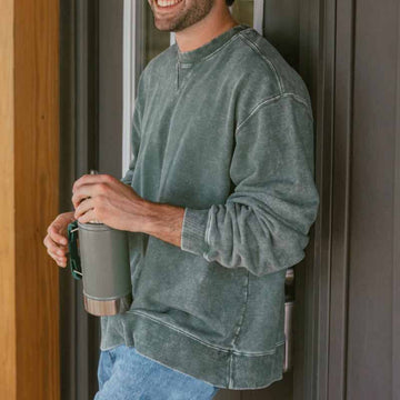 Herre Sweatshirt – Afslappet Pasform – Bomuldsblanding – Rund Hals – Ribkanter