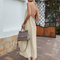 Women's Maxi Dress – Halterneck – Loose Fit – Cotton Linen – Elegant and Airy