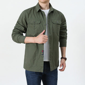 Relaxed Fit Practical Chest Pockets Shirt Jacket