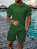 Men's Two-piece Set – Cotton Blend – Relaxed Fit – Jacquard Pattern