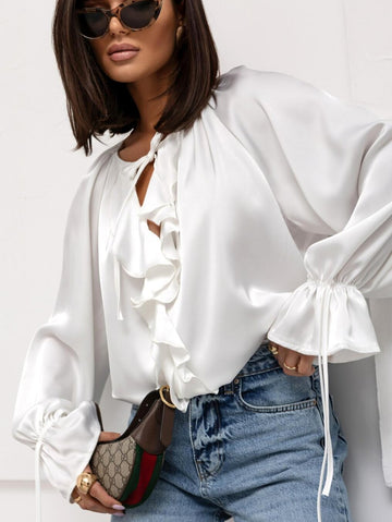 Satin Finish – Relaxed Fit - Long Sleeve Blouse