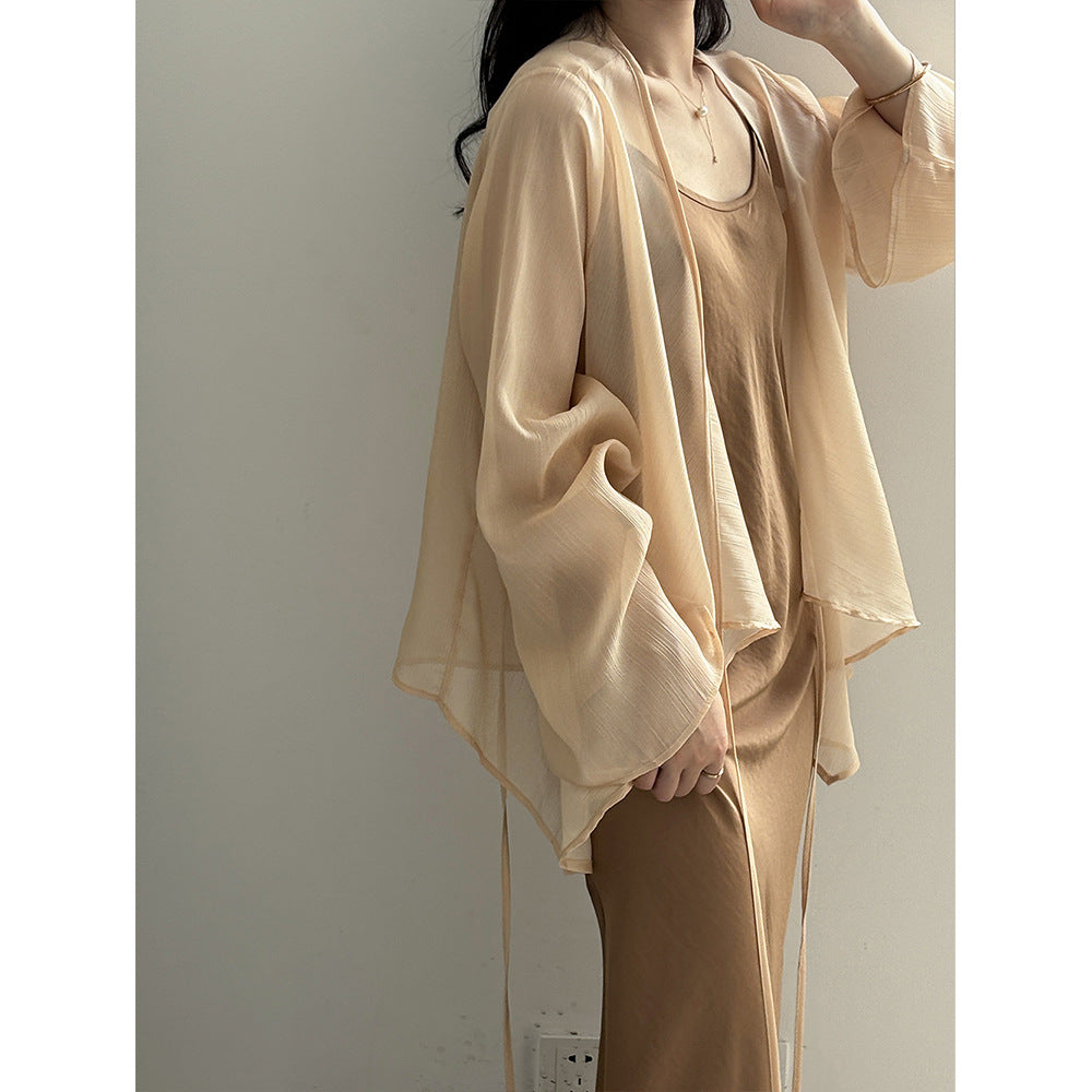 Women's Cardigan – Light and Breathable – Loose Fit – Long Sleeve Open Front