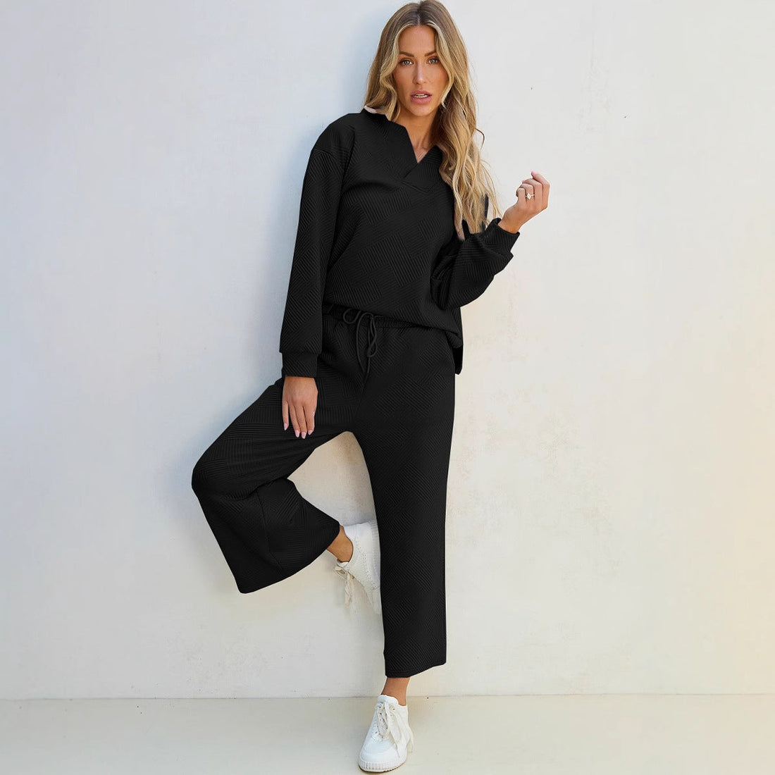 Soft Knit Relaxed Fit Drawstring Loungewear Set