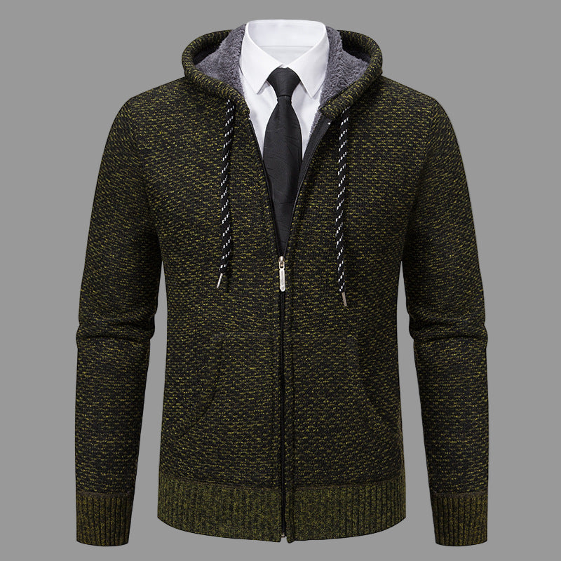 Knit Blend Full Zip Hooded Cardigan