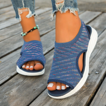 Women's Sandals – Open Toe – Mesh Upper – Slip-On – Breathable and Comfortable