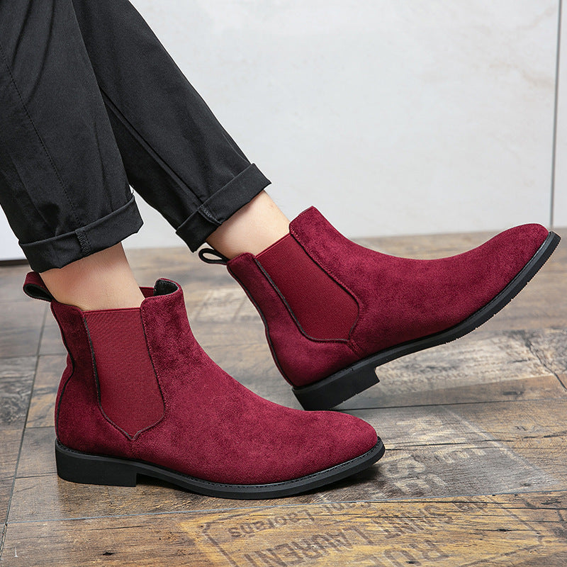 Suede-Like Elastic Side Chelsea Boots