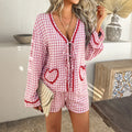 Women's Set – Light Rayon – Relaxed Fit – Long-Sleeved Top and Shorts