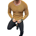 Men's Sweater – Slim Fit – Heavy Wool Knit – Round Neck – Long-Sleeved Casual Wear