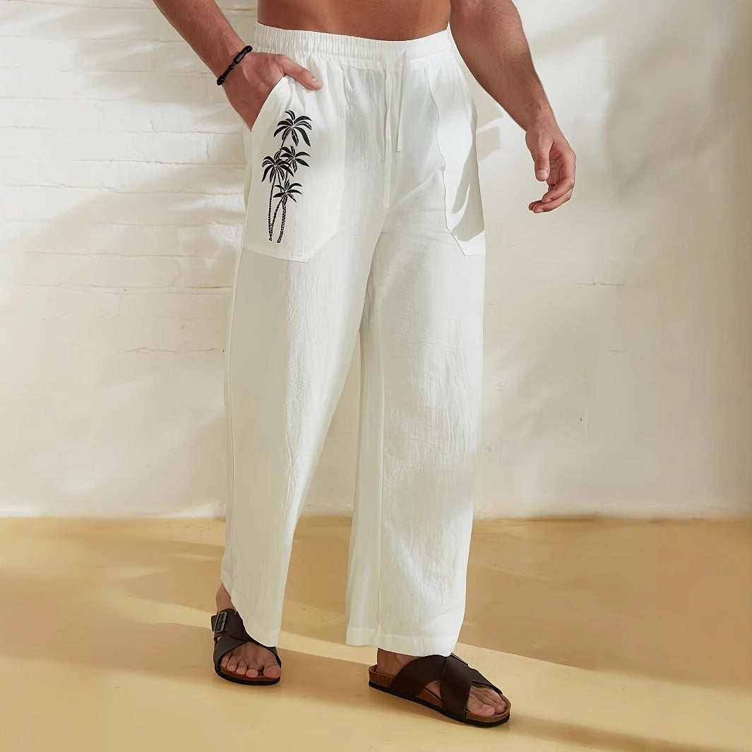 Light Breathable Drawstring Wide Trousers