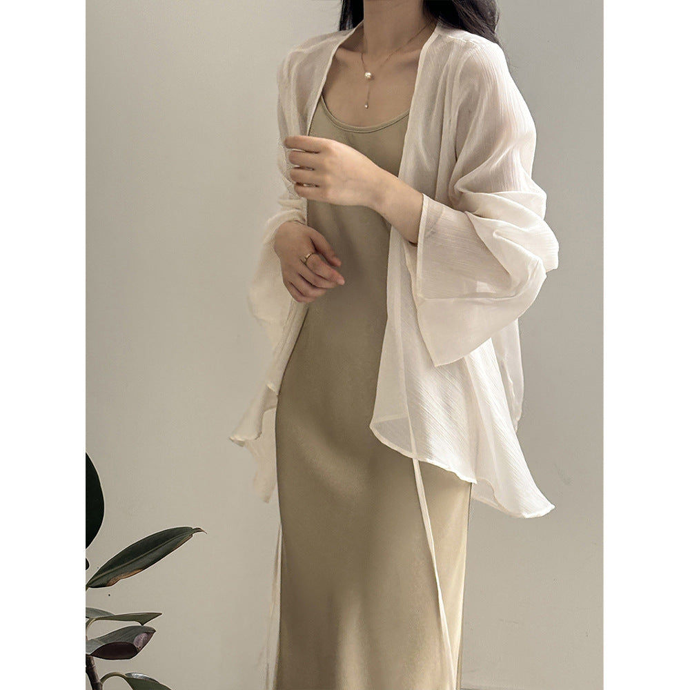 Women's Cardigan – Light and Breathable – Loose Fit – Long Sleeve Open Front