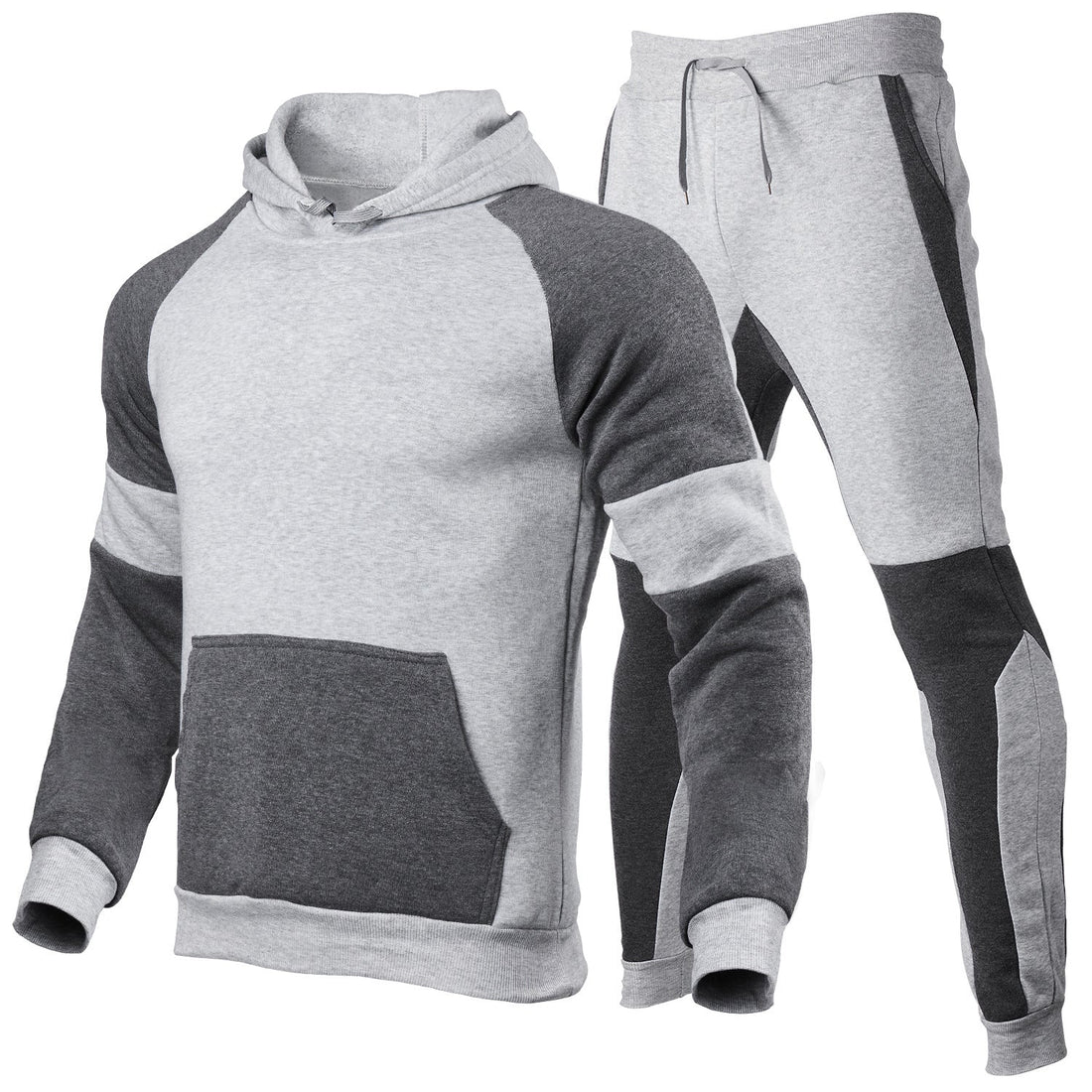 Contrast Stitching Relaxed Hoodie and Jogger Set