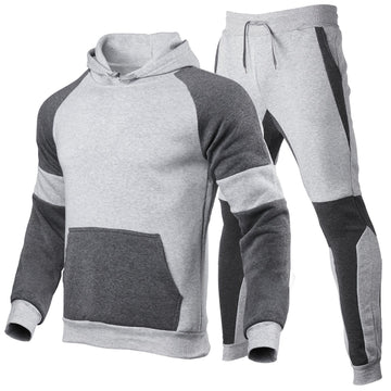 Contrast Stitching Relaxed Hoodie and Jogger Set