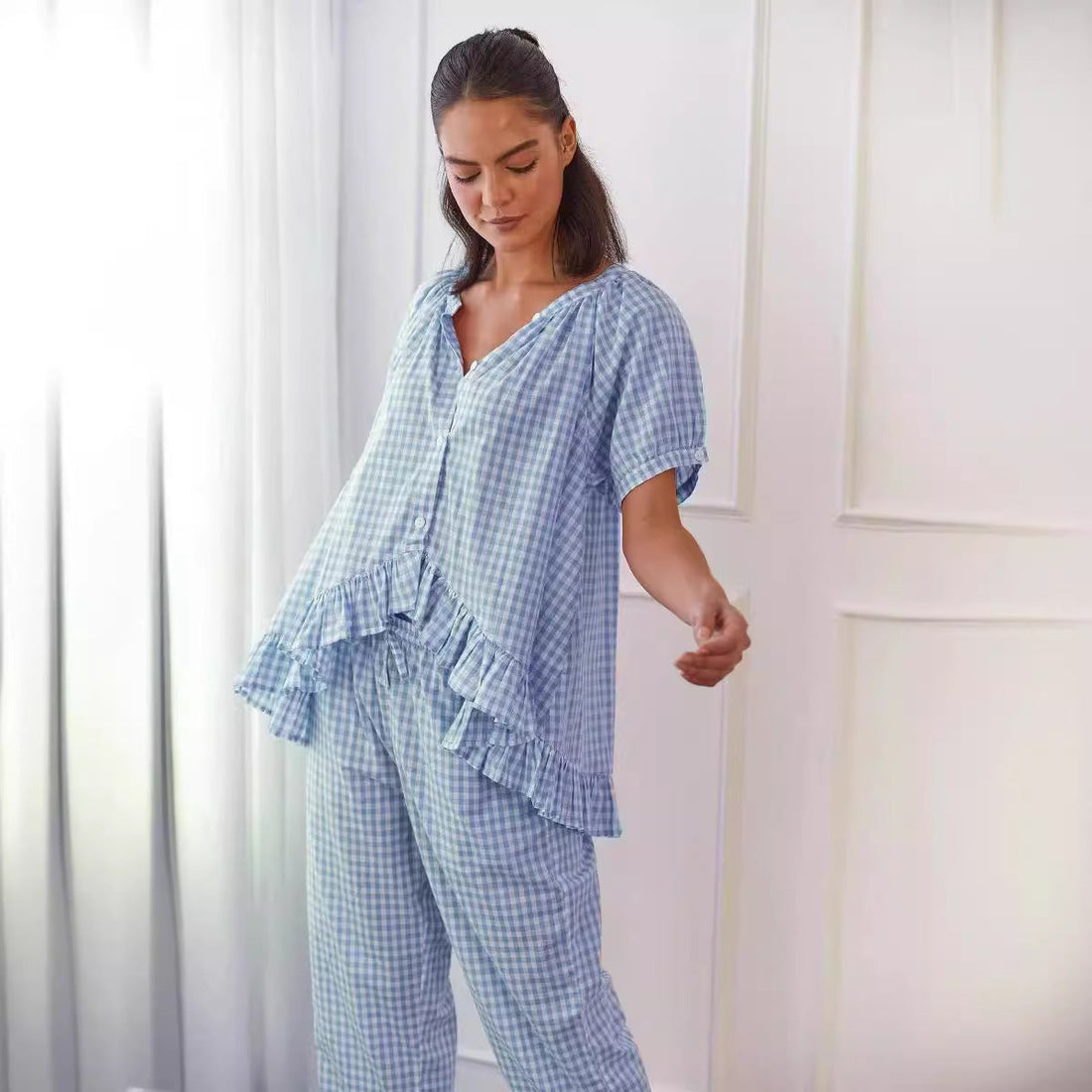 Light Cotton Ruched Relaxed Set