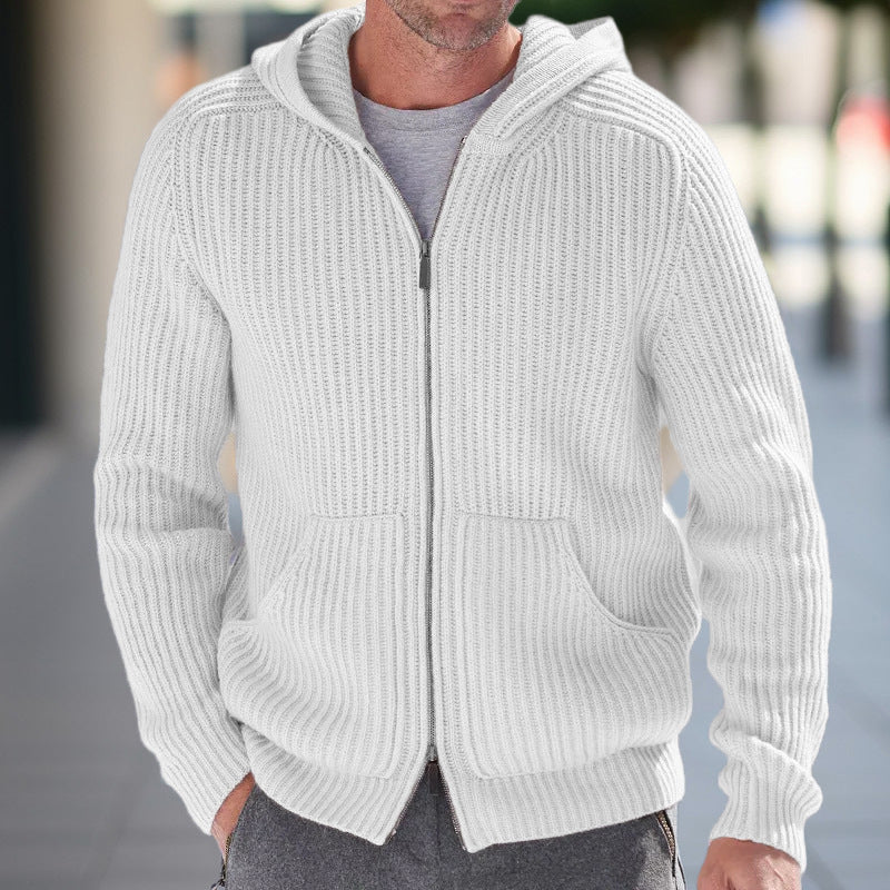 Knit Relaxed Fit Hooded Cardigan