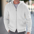 Men's Cardigan – Knit – Relaxed Fit – Hood – Ribbed Texture – Long Sleeves