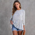 Women's Blouse – Floral Print – Relaxed Fit – Light Cotton – Lantern Sleeves