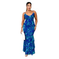 Women's Maxi Dress – Slim Fit – Spaghetti Straps – Ruffle Details – Layered Skirt