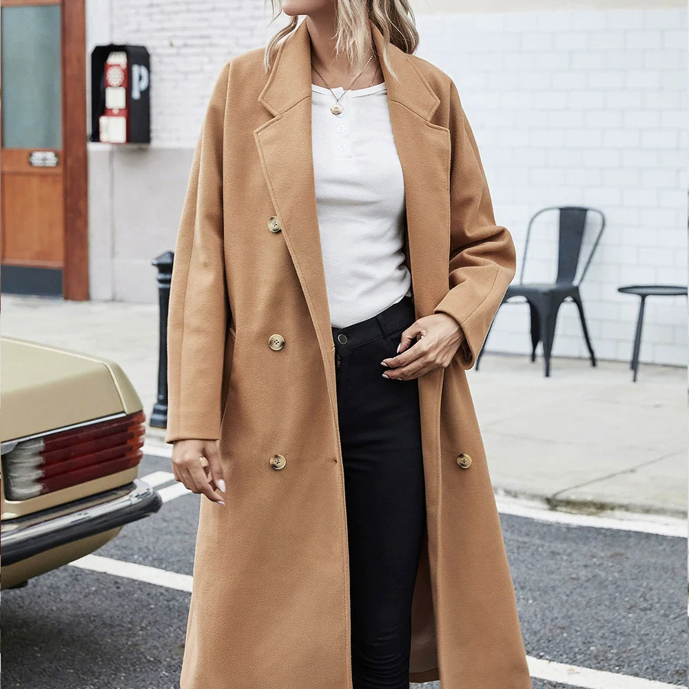 Double-Breasted Relaxed Fit Wool Coat