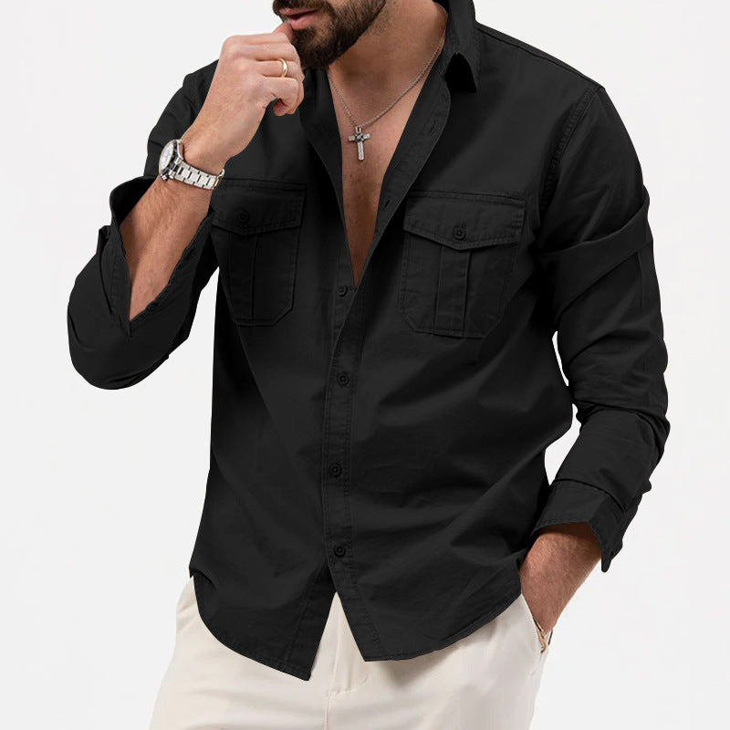 Regular Fit Cotton Blend Long Sleeve Shirt
