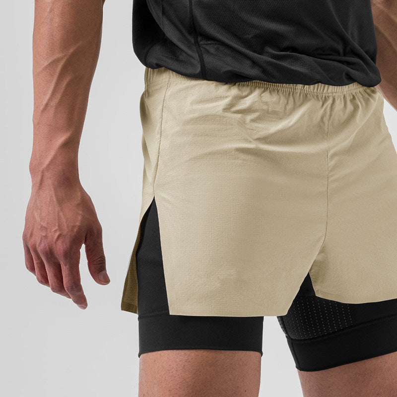 Men's Training Shorts – Double Layer Design – Compression – Breathable Lightweight Material