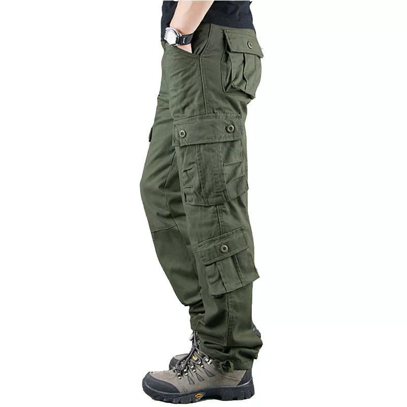 Multi-Pocket Loose Fit Cotton Cargo Pants