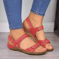 Women's sandals with platform – Adjustable straps – Open toe – Soft leather look
