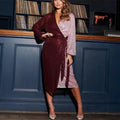 Dress for women – Slim fit wrap design – Midi length – Sequins – Long sleeves