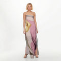 Women's Midi Dress – Strapless – Lightweight – Flowing Fit – Abstract Pattern