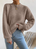 Women's Knit Sweater – Relaxed Fit – Soft Knit – Round Neck – Ribbed Edges