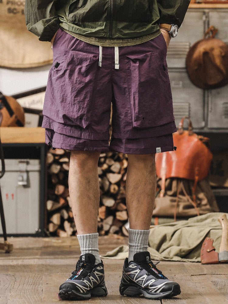 Men's cargo shorts – relaxed fit – quick-drying – mesh pocket – adjustable waist