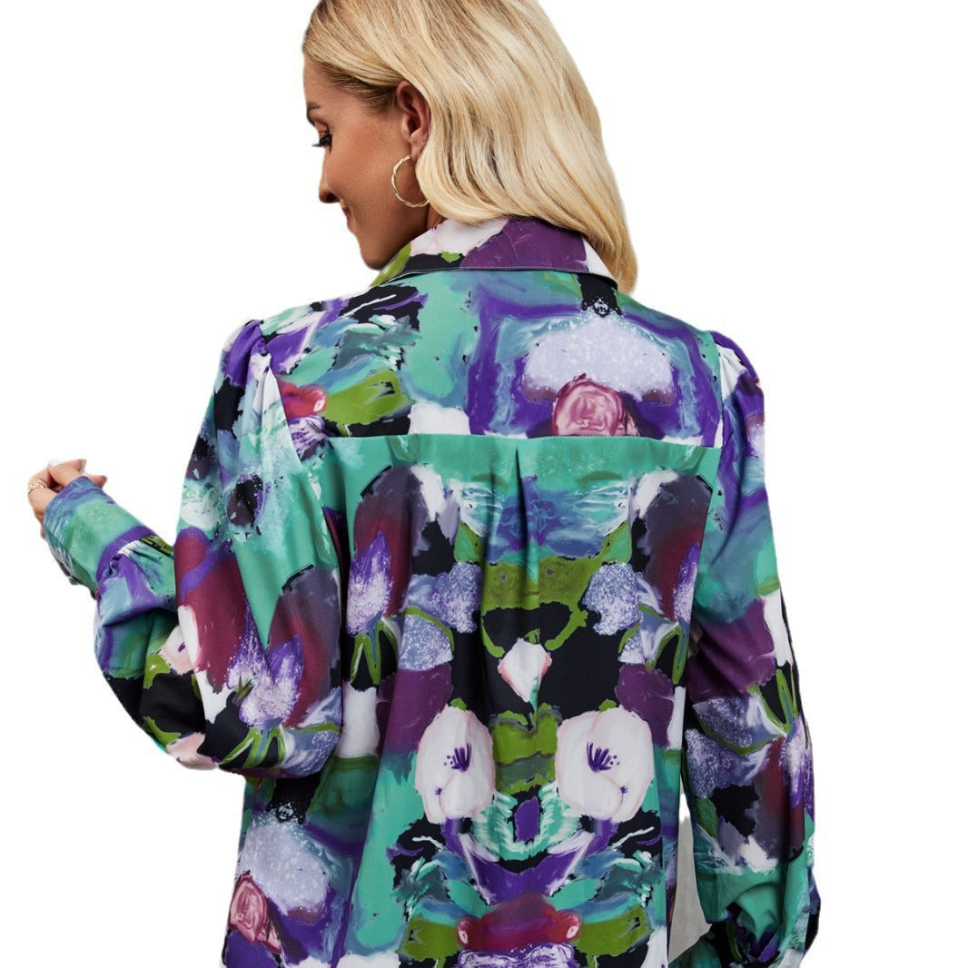 Light Cotton Floral Print Relaxed Fit Shirt