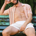Men's Shirt in Mesh – Relaxed Fit – Short-Sleeved – Button Closure – Breathable Design