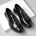 Men's Loafers – Genuine Leather – Pointed Toe – Slip-On – Formal Design with Buckle