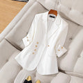 Women's Blazer – Tailored Fit – Three-Quarter Sleeves – Classic Lapel – Luxurious Fabric