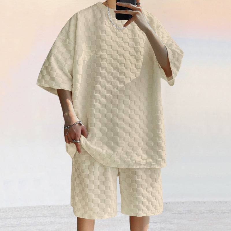 Jacquard Knit Loose-Fitting Relaxed Set