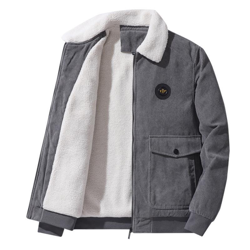 Wool-Lined Loose Fit Corduroy Jacket