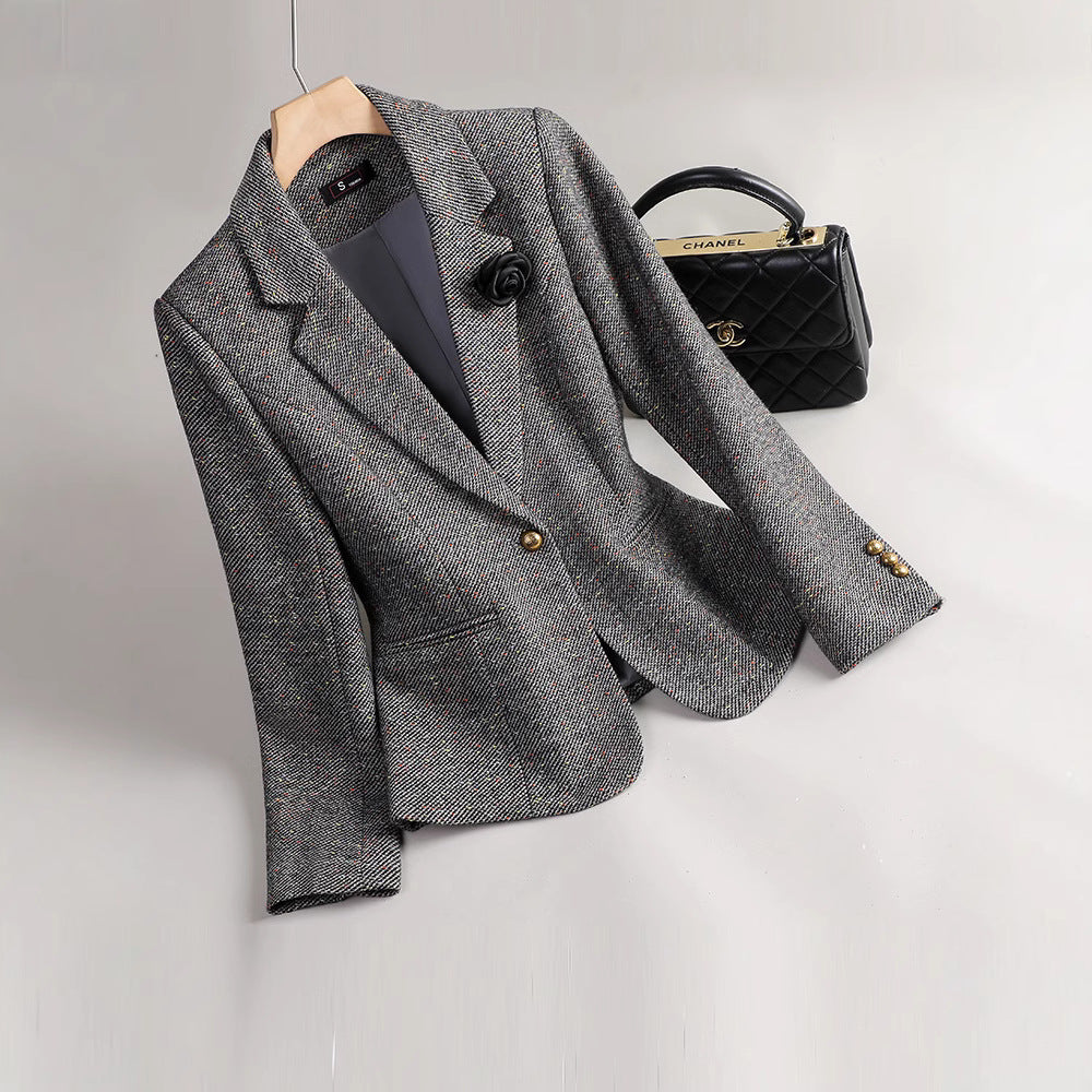 Women's Blazer – Tailored Fit – Notch Lapel – Luxurious Fabric – Single Closure