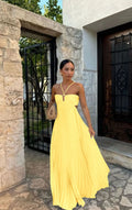 Women's Maxi Dress – Sweetheart Neckline – A-line Fit – Cut-Out Sides