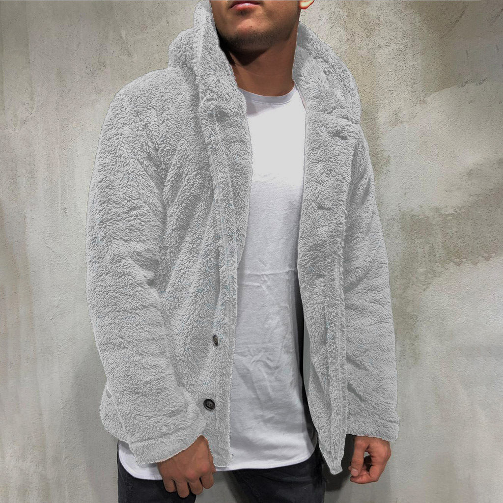 Plush Fleece Hooded Relaxed Fit Jacket
