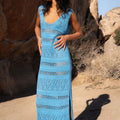 Dress for Women – Knit – Slim Fit – Sleeveless – Open Knit with Side Slit
