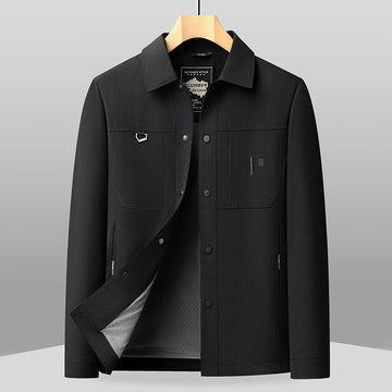 Woven Point Collar Patch Pocket Jacket