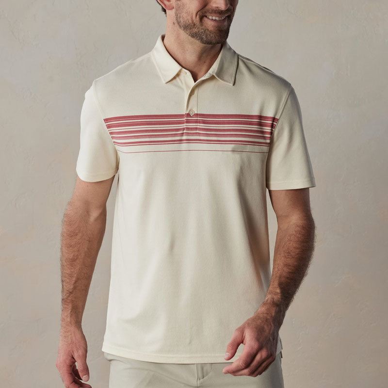 Striped Breathable Cotton Blend Polo Shirt