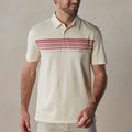 Men's polo shirt – Slim fit – V-neck with buttons – Breathable cotton blend – Striped