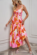 Women's Maxi Dress – Smocked Bodice – Tie Straps – A-line Cut – Tiered Skirt
