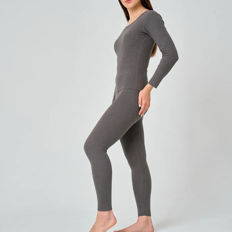 Women's Lounge Set – Slim Fit – Long-Sleeved Top and Ankle-Length Stretch Pants