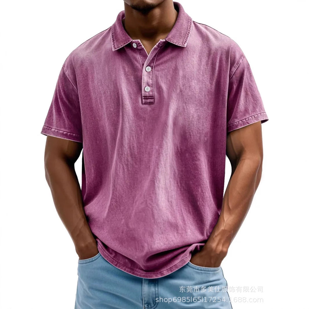 Retro Washed Relaxed Fit Polo Shirt